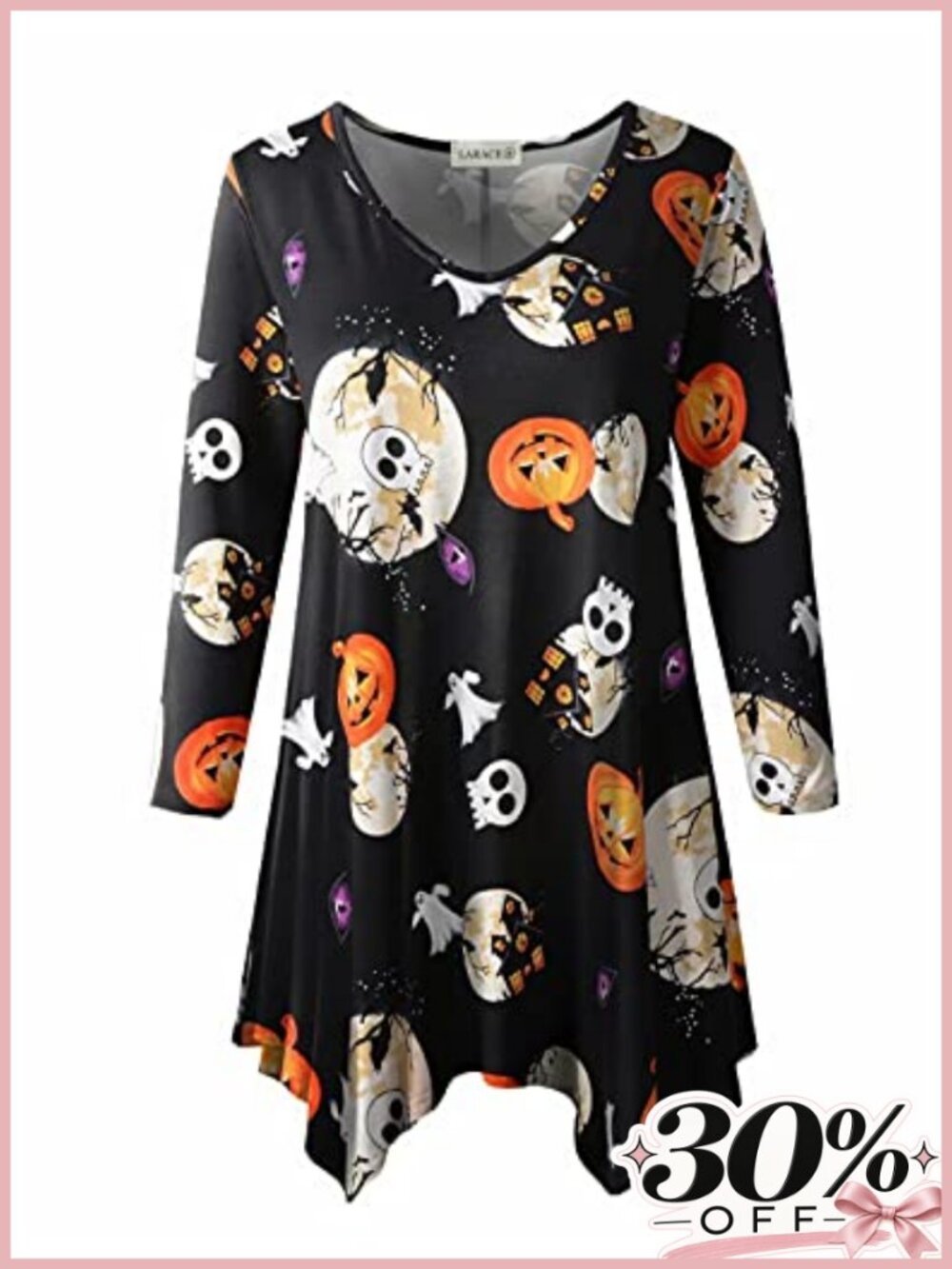 Plus Size V-Neck 3/4 Sleeve Asymmetrical Tunic Top Loose Fit Blouse